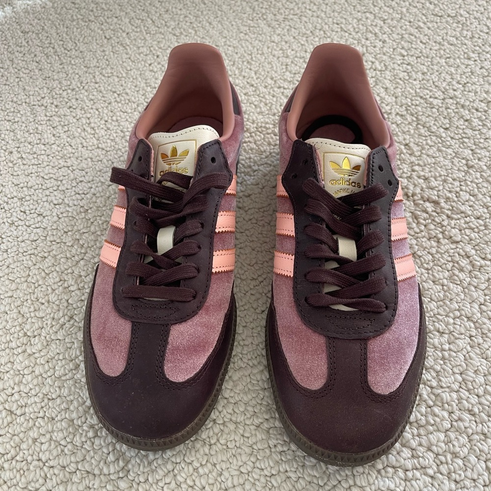 Adidas Maroon and Pink Sneakers with velvet